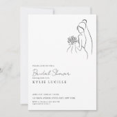 Simple Modern Bride Drawing Bridal Shower Kaart (Voorkant)
