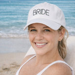 Simple Modern Bride Geborduurde Pet<br><div class="desc">White baseball cap with bold black "BRIDE" text,  perfect for bachelorette parties,  bridal showers,  honeymoon,  or wedding day prep. A stylish and fun bridal accessory.</div>