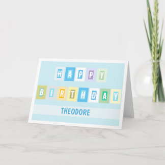 Simple Modern Bright and Cheery Birthday Card Kaart