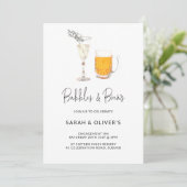 Simple Modern Bubbles & Brews Verloving Foto Inv Kaart (Staand voorkant)