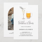 Simple Modern Bubbles & Brews Verloving Foto Inv Kaart (Voorkant / Achterkant)