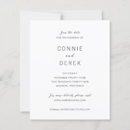 Simple Modern Budget Wedding Save Date