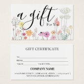 Simple & Modern Business Gift Certificate Visitekaartje (Voorkant /achterkant)