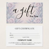 Simple & Modern Business Gift Certificate Visitekaartje (Voorkant /achterkant)
