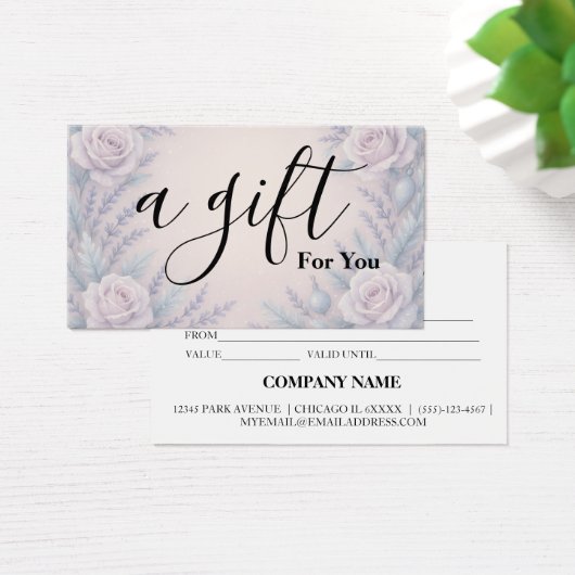 Simple & Modern Business Gift Certificate Visitekaartje (Bureau)