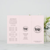 Simple Modern Business Logo Roze Drievoudige Broch (Staand voorkant)