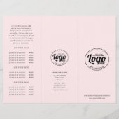 Simple Modern Business Logo Roze Drievoudige Broch (Voorkant)