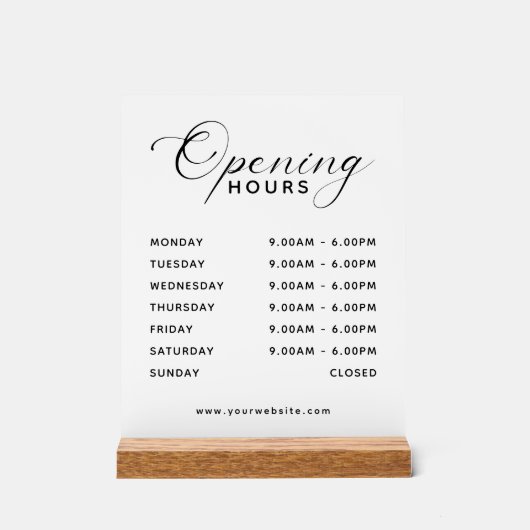Simple Modern Business Opening Hours Display (Voorkant)