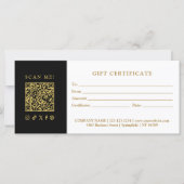 Simple Modern Business QR Code Gift Certificate (Voorkant)
