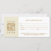 Simple Modern Business QR Code Gift Certificate (Voorkant)
