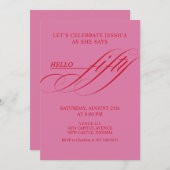 Simple Modern Caligraphy Fifty 50th Birthday Party Kaart (Voorkant / Achterkant)