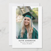 Simple Modern Calligraphy Afstudeerder Party Photo Kaart (Achterkant)