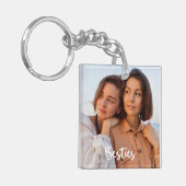 Simple Modern Calligraphy Besties 2-Photo  Sleutelhanger (Voorkant Links)
