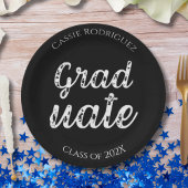 Simple Modern Calligraphy Graduation Black Papieren Bordje