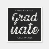 Simple Modern Calligraphy Graduation Black Servet (Voorkant)