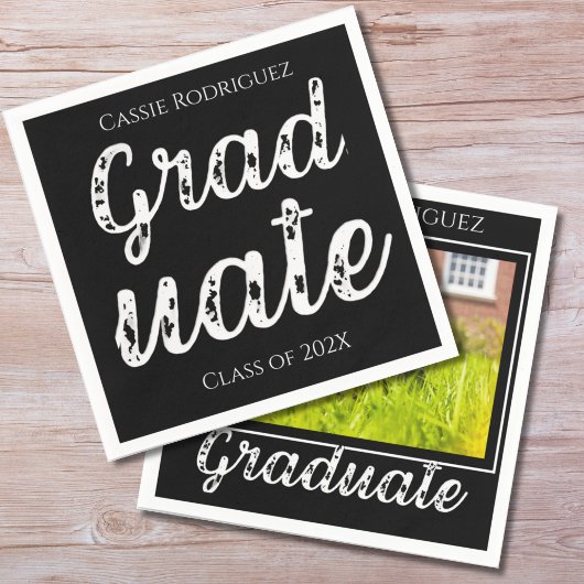 Simple Modern Calligraphy Graduation Black Servet
