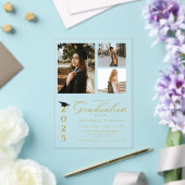 Simple Modern Calligraphy Photo Afstuderen Acryl Uitnodigingen (Insitu (Huwelijk))
