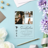 Simple Modern Calligraphy Photo Afstuderen Acryl Uitnodigingen (Insitu (Huwelijk))