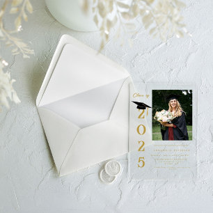 Simple Modern Calligraphy Photo Afstuderen Acryl Uitnodigingen