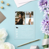 Simple Modern Calligraphy Photo Afstuderen Acryl Uitnodigingen (Insitu (Huwelijk))