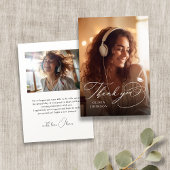 Simple Modern Calligraphy Photo Afstuderen Bedankkaart