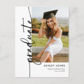 Simple Modern Calligraphy Photo Afstuderen Briefkaart (Voorkant)