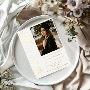 Simple Modern Calligraphy Photo Afstuderen Folie Uitnodiging