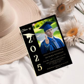 Simple Modern Calligraphy Photo Afstuderen Folie Uitnodiging