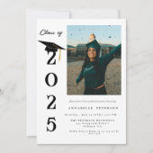 Simple Modern Calligraphy Photo Afstuderen Kaart (Voorkant)