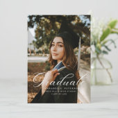 Simple Modern Calligraphy Photo Afstuderen Kaart (Staand voorkant)