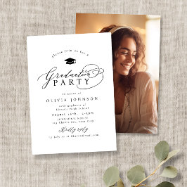 Simple Modern Calligraphy Photo Afstuderen Kaart