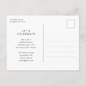 Simple Modern Calligraphy Photo Afstuderen Uitnodiging Briefkaart (Achterkant)