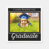 Simple Modern Calligraphy Photo Graduation Black Servet (Voorkant)