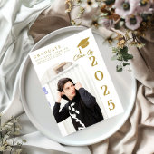 Simple Modern Calligraphy Photo Graduation Invitat Kaart