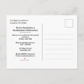 Simple Modern Calligraphy Photo Graduation   Uitnodiging Briefkaart (Achterkant)