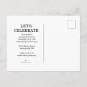 Simple Modern Calligraphy Photo Graduation  Uitnodiging Briefkaart (Achterkant)