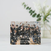 Simple Modern Calligraphy Photo Graduation  Uitnodiging Briefkaart (Staand voorkant)