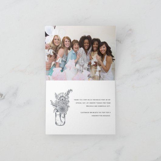 Simple Modern Calligraphy Photo Vrijgezellenfeest Bedankkaart (Binnen)