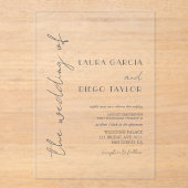 Simple Modern Calligraphy Wedding Acryl Uitnodigingen (Voorkant)