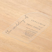 Simple Modern Calligraphy Wedding Acryl Uitnodigingen (Laagn)