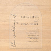 Simple Modern Calligraphy Wedding Acryl Uitnodigingen (Voorkant)