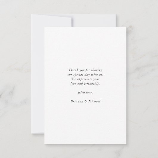 Simple Modern Calligraphy Wedding Photo Bedankkaart (Achterkant)