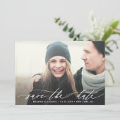 Simple Modern Calligraphy Wedding Photo Save The Date (Staand voorkant)