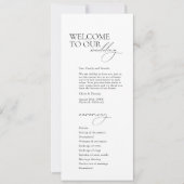 Simple Modern Calligraphy White Wedding Programme (Voorkant)
