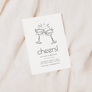 Simple Modern Cheers Party Invitation Kaart