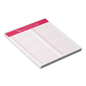Simple Modern Cherry Red Two Column Checklist Notitieblok (Schuin)