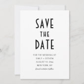 Simple Modern Chic Black Typography Foto Save The Date (Voorkant)