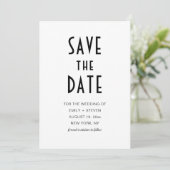Simple Modern Chic Black Typography Foto Save The Date (Staand voorkant)