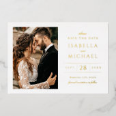 Simple Modern Classy Luxury Photo Save the Date Folie Uitnodiging (Voorkant)