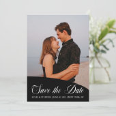 Simple Modern Classy Script Two Photo Weduwen Save The Date (Staand voorkant)
